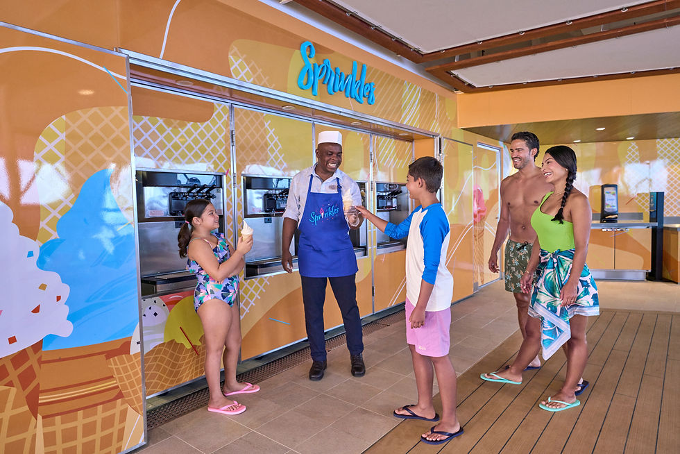 Sprinkles is the complimentary soft-serve ice cream board Royal Caribbean.