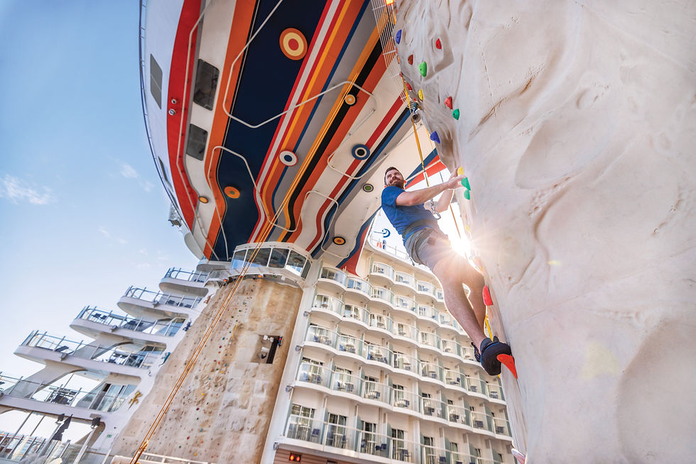 Rock Climbing is a popular onboard activity. Don't forget to bring SOCKS!