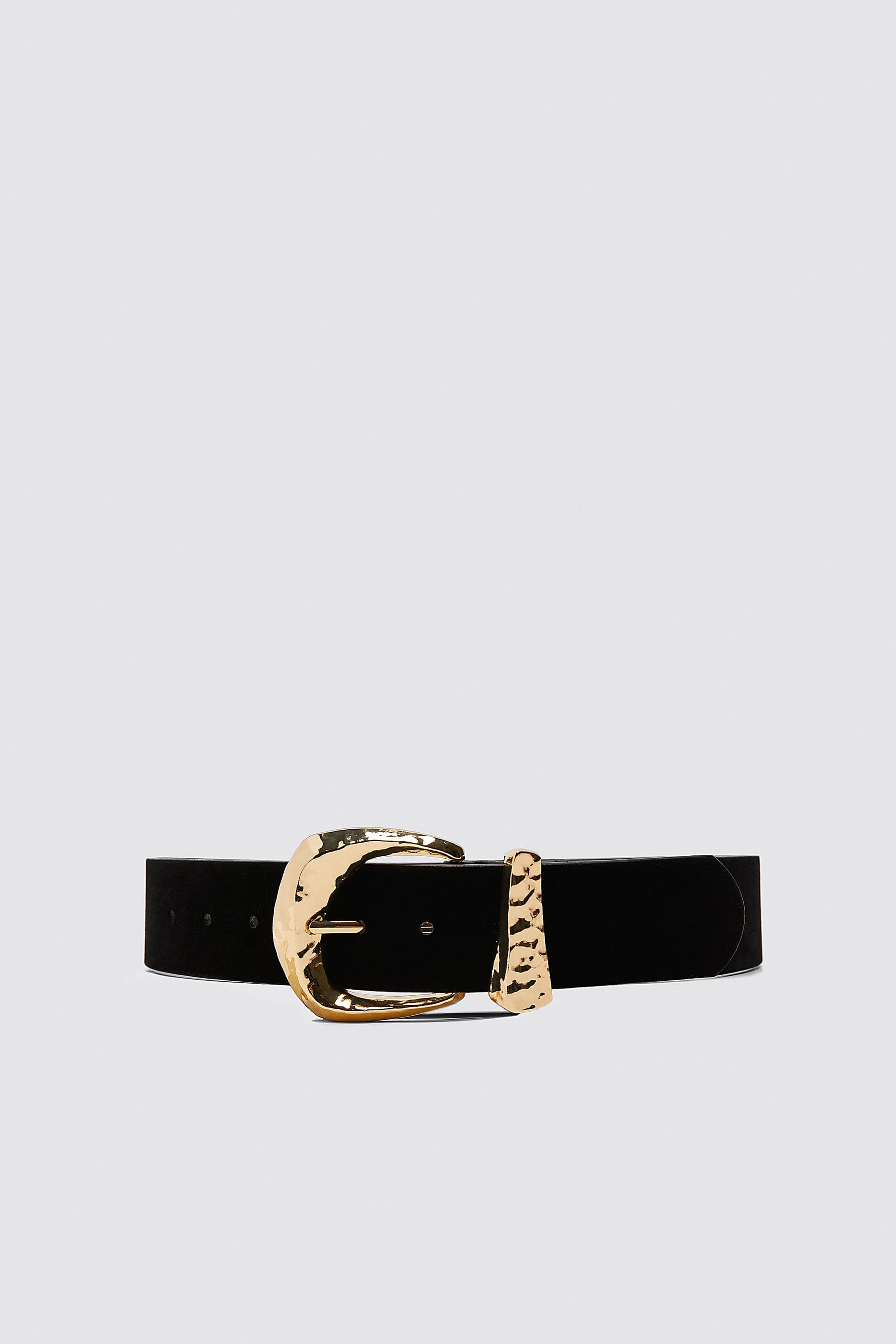 VELVET BELT WITH IRREGULAR BUCKLE