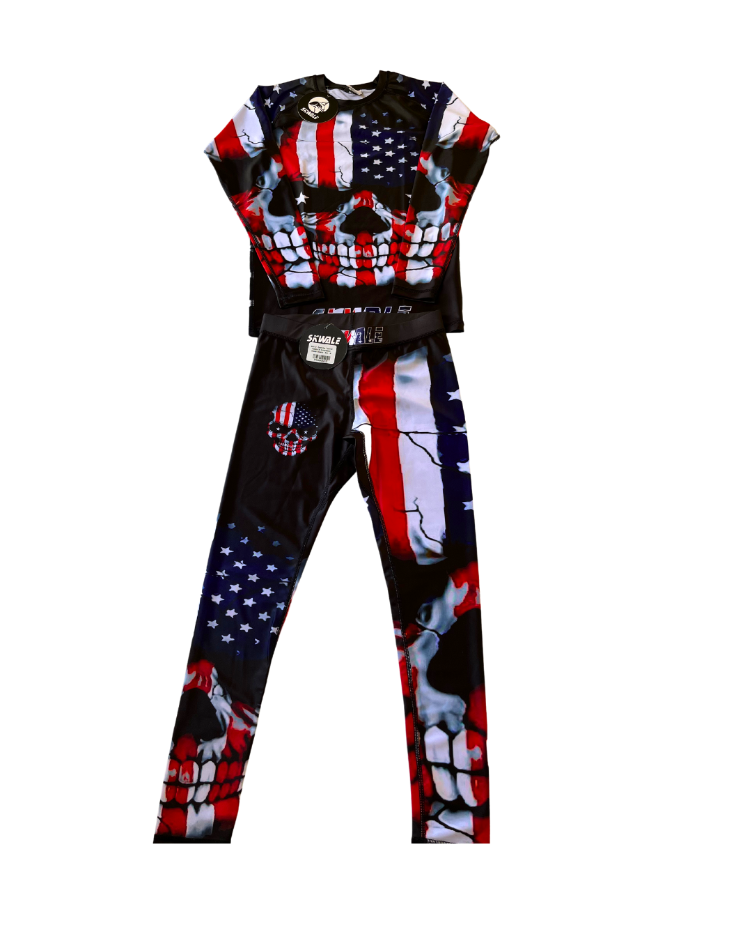 ENSEMBLE T-SHIRT ET PANTALON DE COMPRESSION SKWALE SKELETOR - NOIR