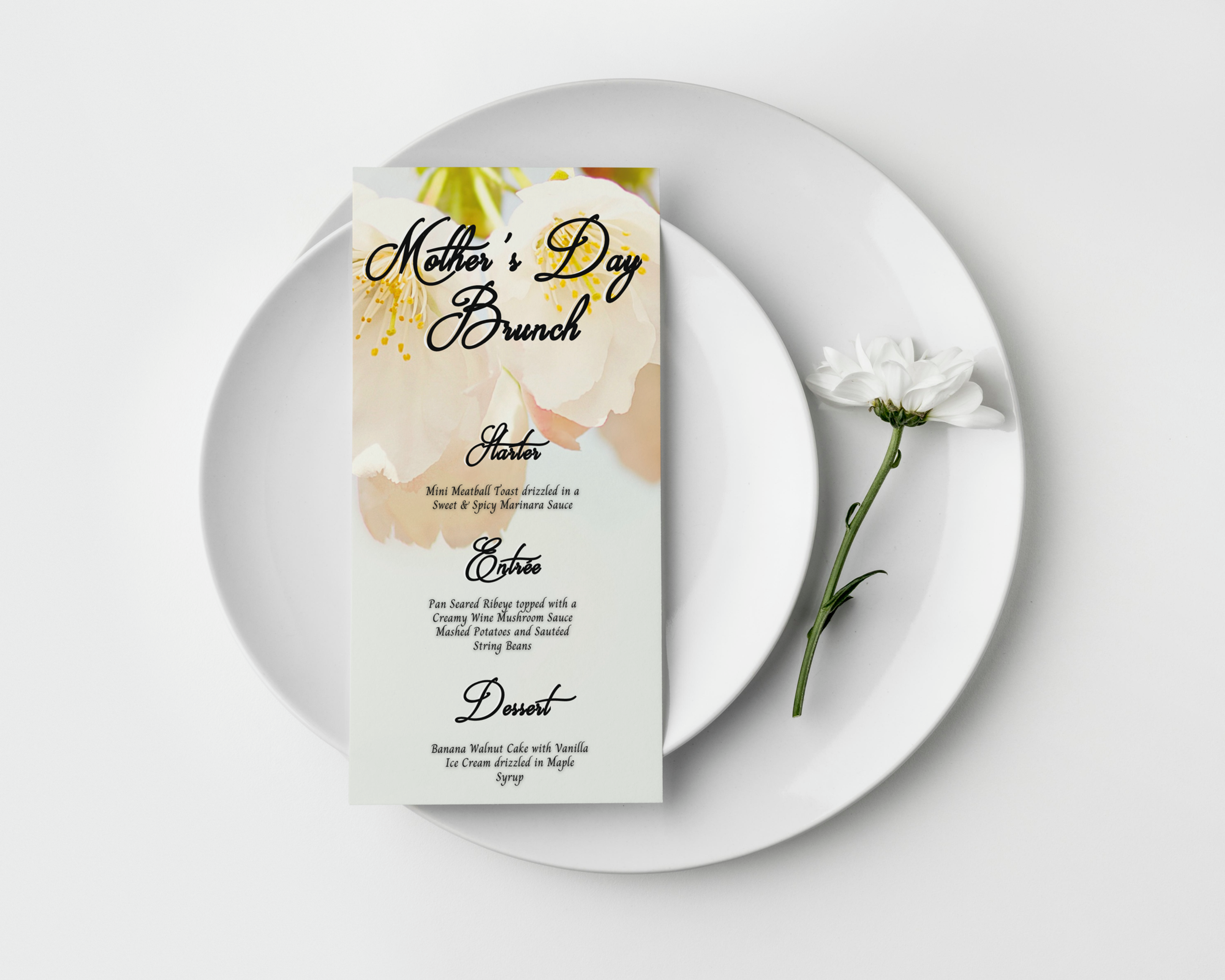 Mothers Day Menu, Celebration Template