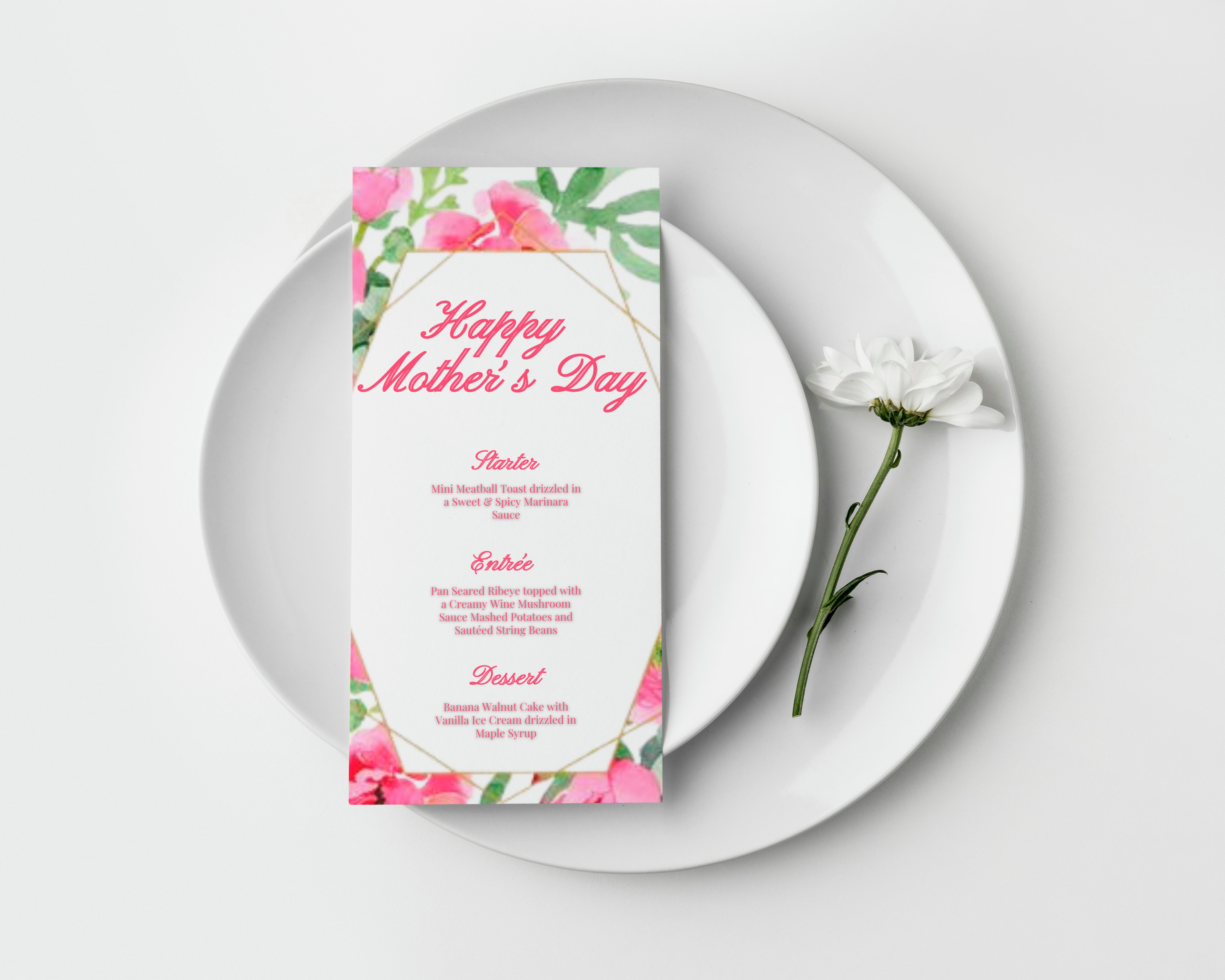 Happy Mother's Day Menu, Modern, Celebration Design