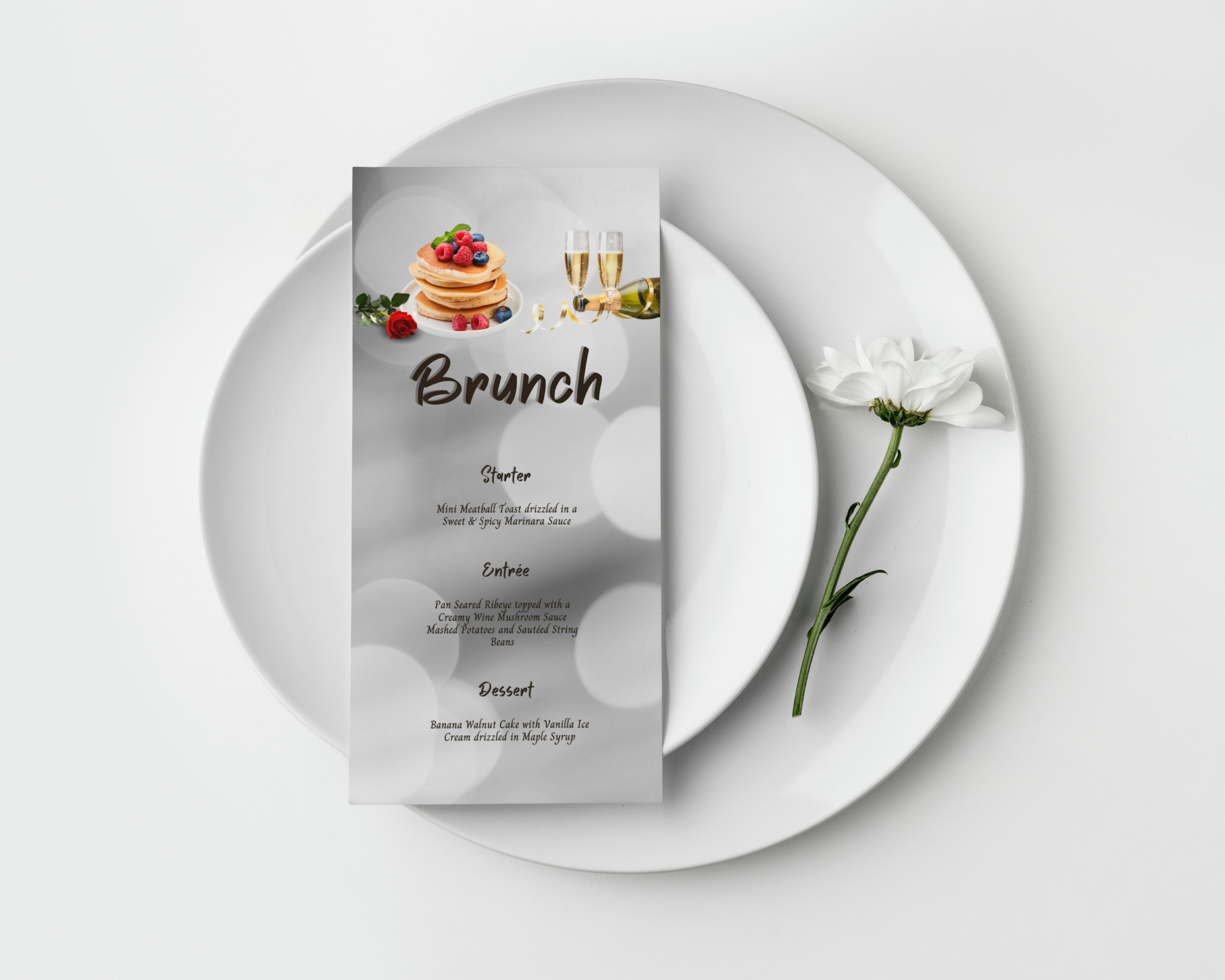 Bokeh Brunch Menu, Celebration Template