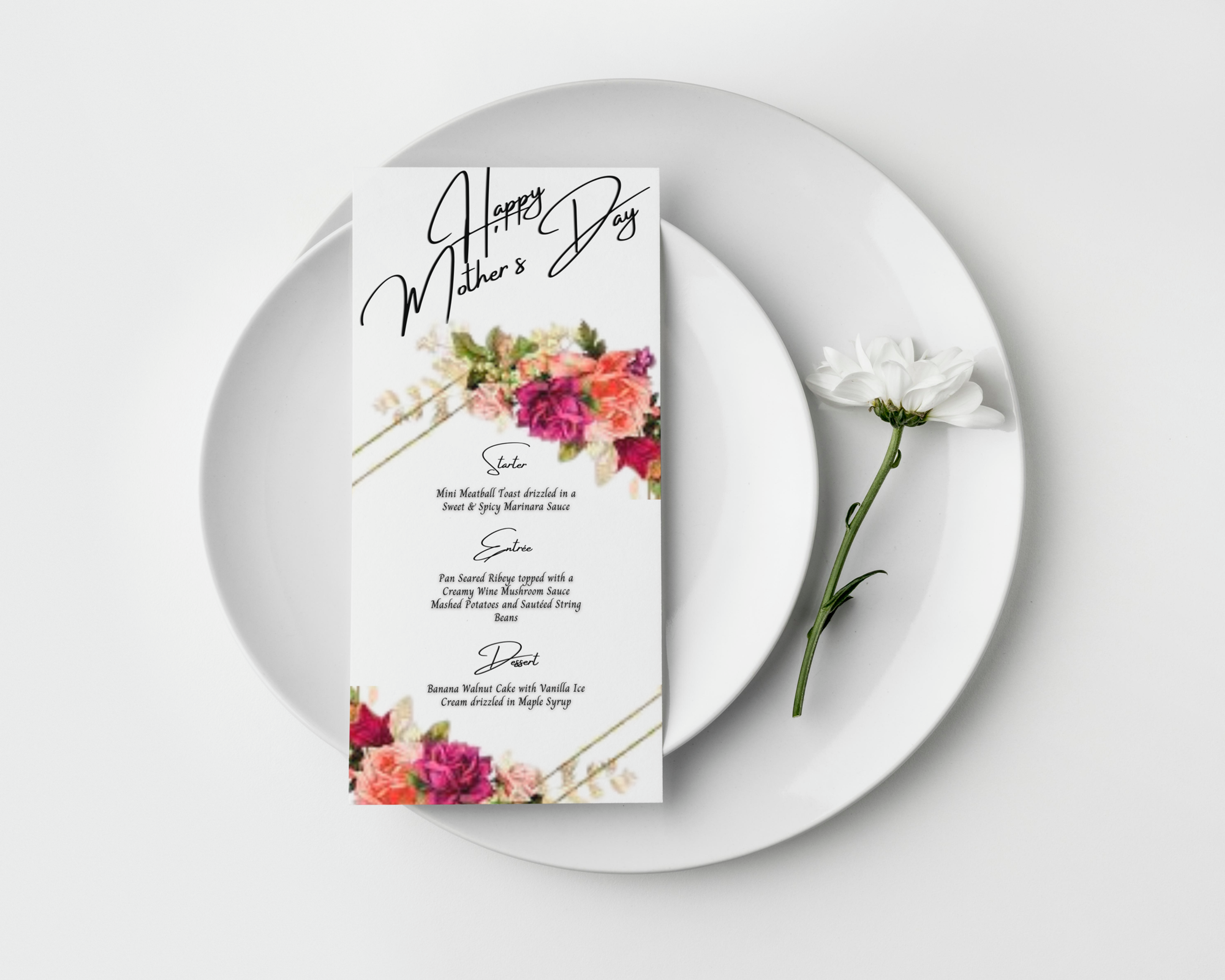 Mothers Day Menu, Modern, Celebration Template