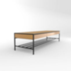 שולחן סלון מעוצב מברזל ועץ