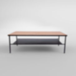 שולחן לסלון מברזל ועץ