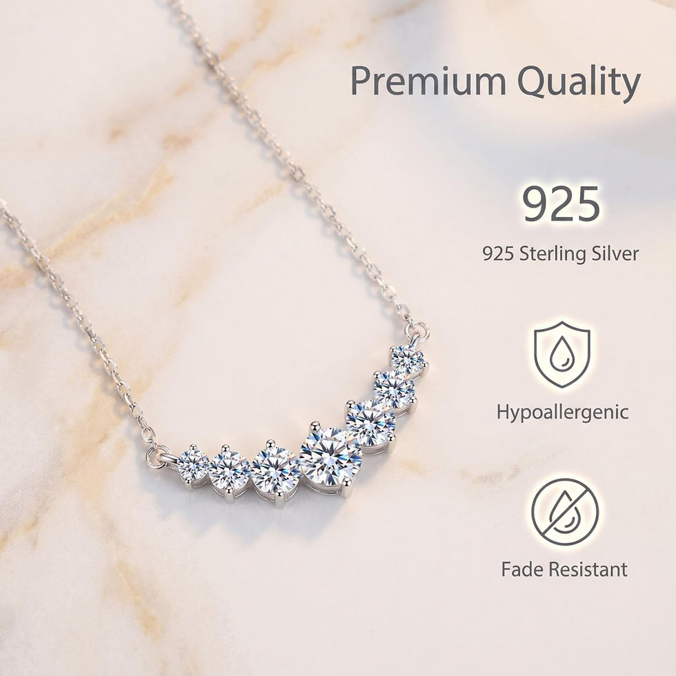 Thumbnail: Moissanite Necklace 1.7-5ct 925 Sterling Sliver for Woman Luxury Wedd