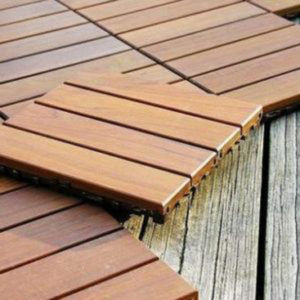 Brazillian Walnut Interlocking Wooden Magic Deck Tiles Natural