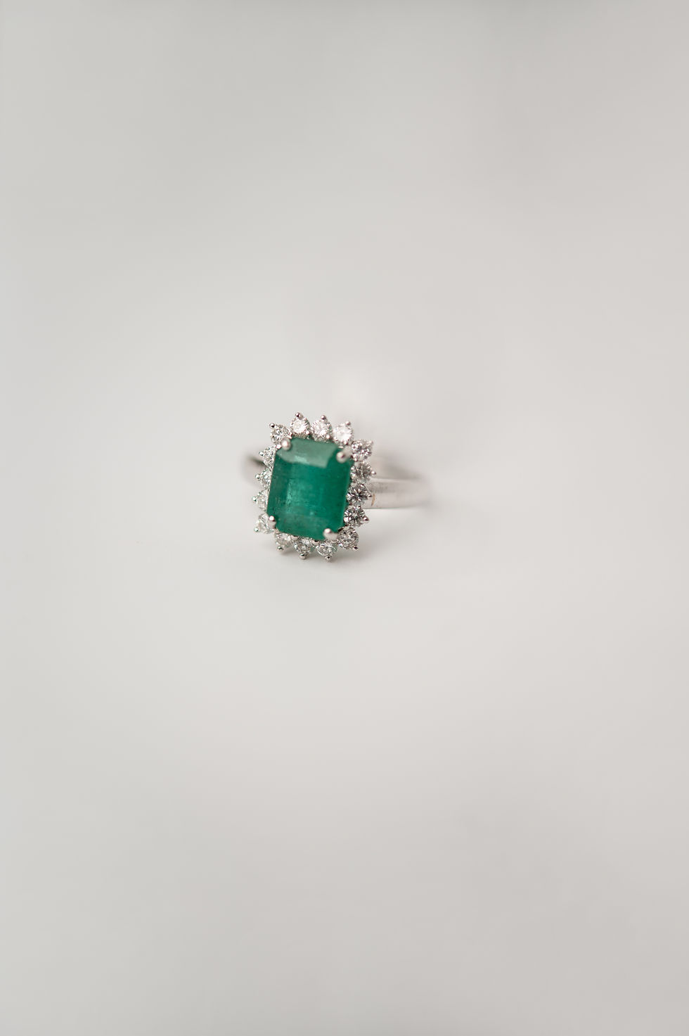Thumbnail: Emerald and diamond ring