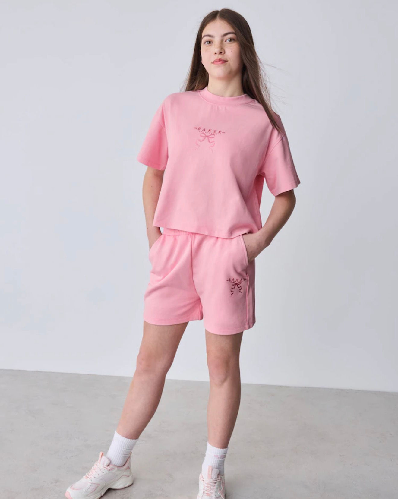 Ensemble T-shirt et short Baker by Ted Baker 2 Pieces Acid Wash Nœud Graphic