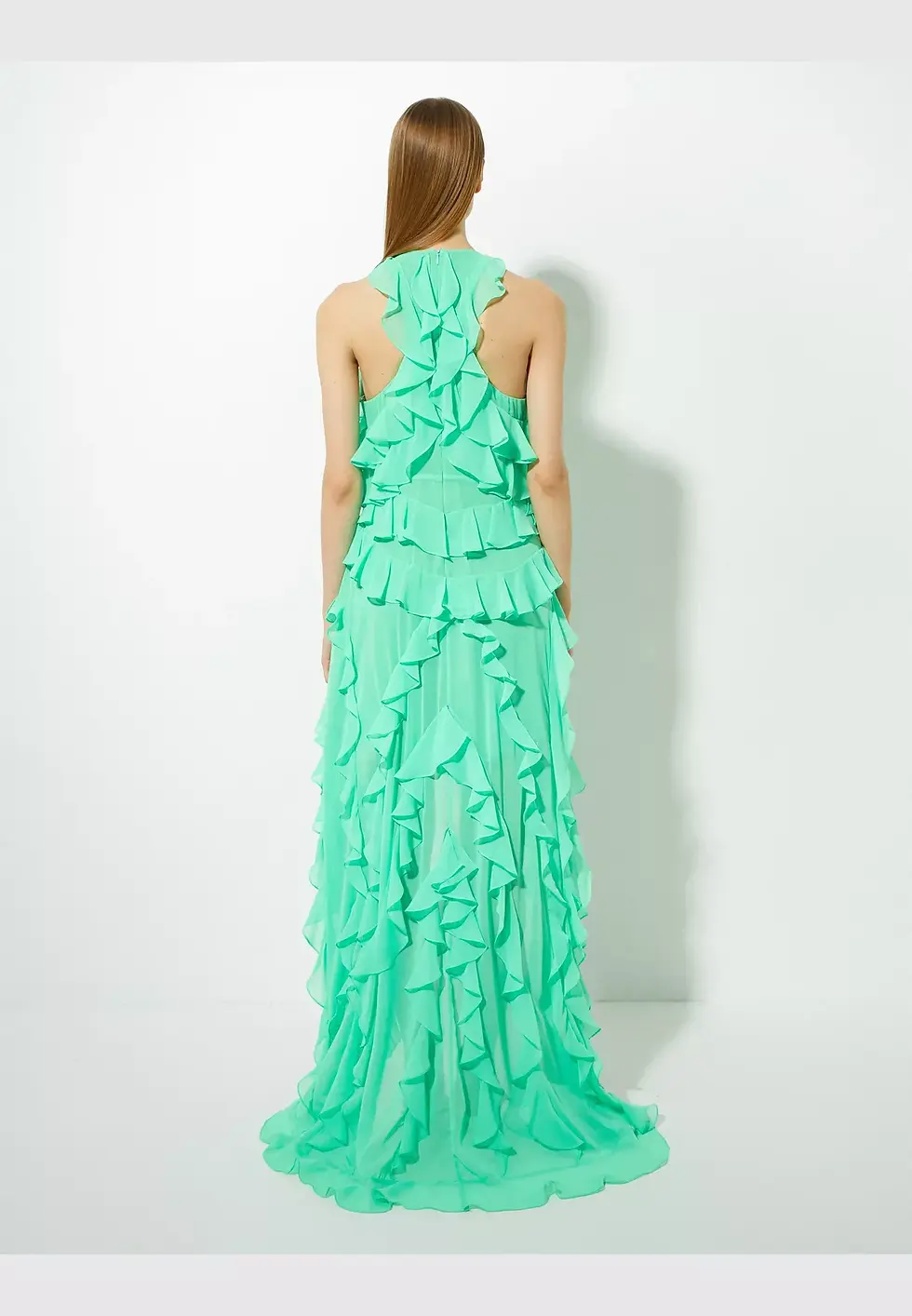 Thumbnail: Koton Asymmetric Voluminous Chiffon Maxi Party Dress