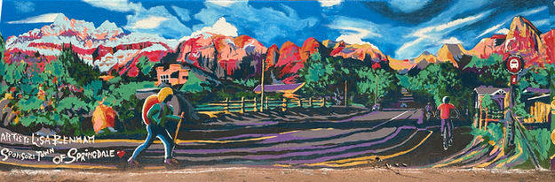 My 19" x 6" panel for the SUBA public bike path mural in Saint George, Utah