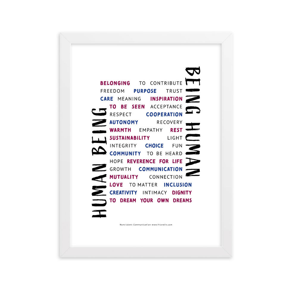 Miniatyrbild: Ramad poster Human being Being human Färg
