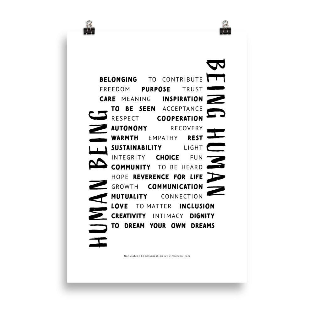 Poster "Human being Being human" Black (cm)