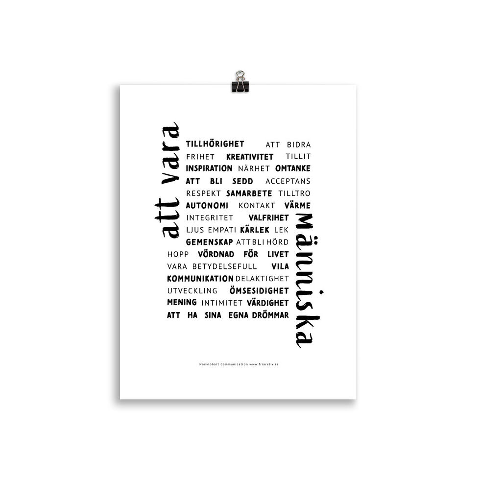 Miniatyrbild: Poster Att vara människa Svartvit