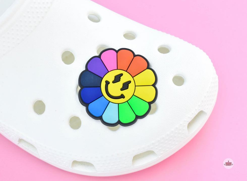 Rainbow Daisy Shoe Charm