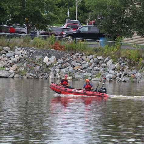Intervention du service incendie de Saint-Georges sur la rivière Chaudière