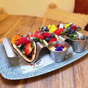 Pancake tacos at The Fork & Flower, Long Buckby, Northampton