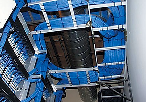 structured cabling in a data closet