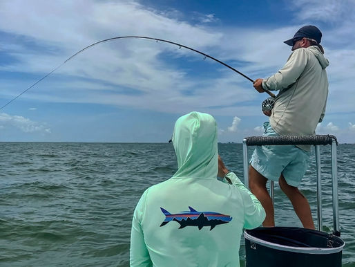 Tarpon fight with a fly rod is on!