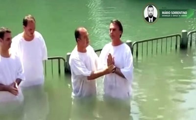 Pastor Everaldo, um dos chefes do esquema de Witzel, batizou Bolsonaro no Rio Jordão