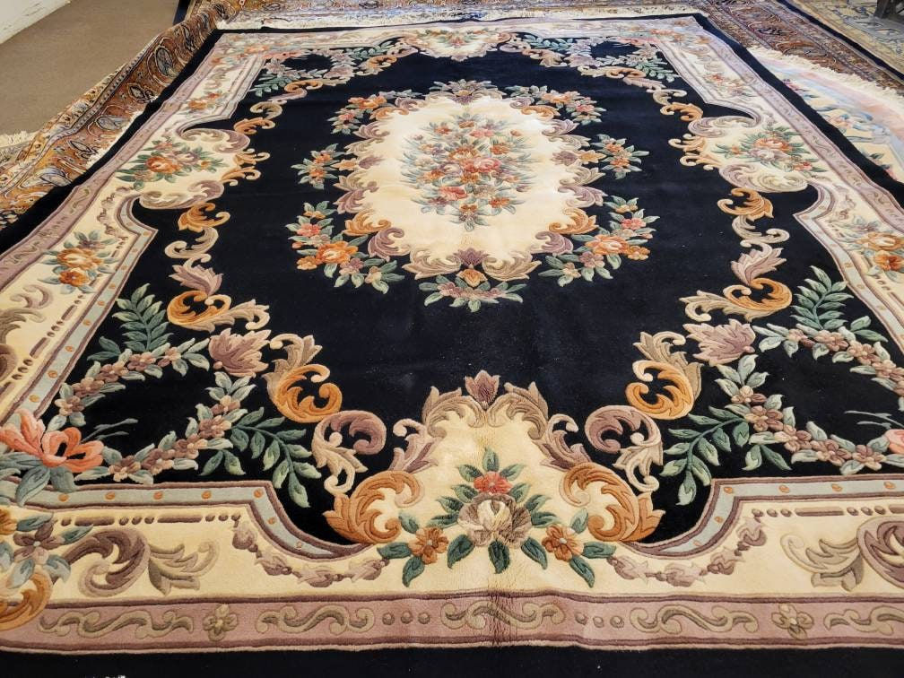 Chinese Art Deco Peking rug  90 line wool hand knotted  rug Aubusson Chinese ru