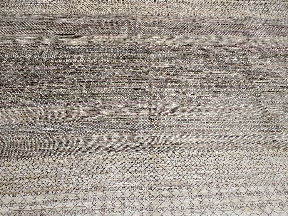 Thumbnail: Hand-Knotted Gabba Stripe Rug | Neutral Texture