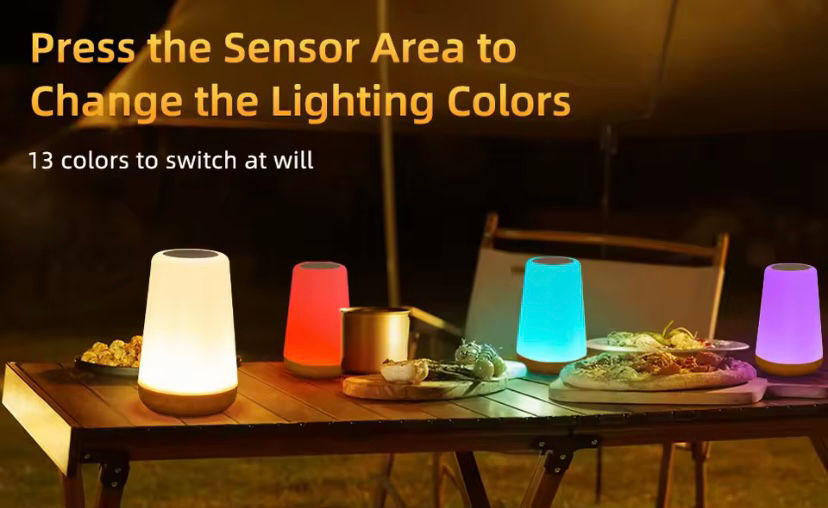 Thumbnail: 13-Color RGB Night Light, USB Rechargeable Lamp with Remote Control 