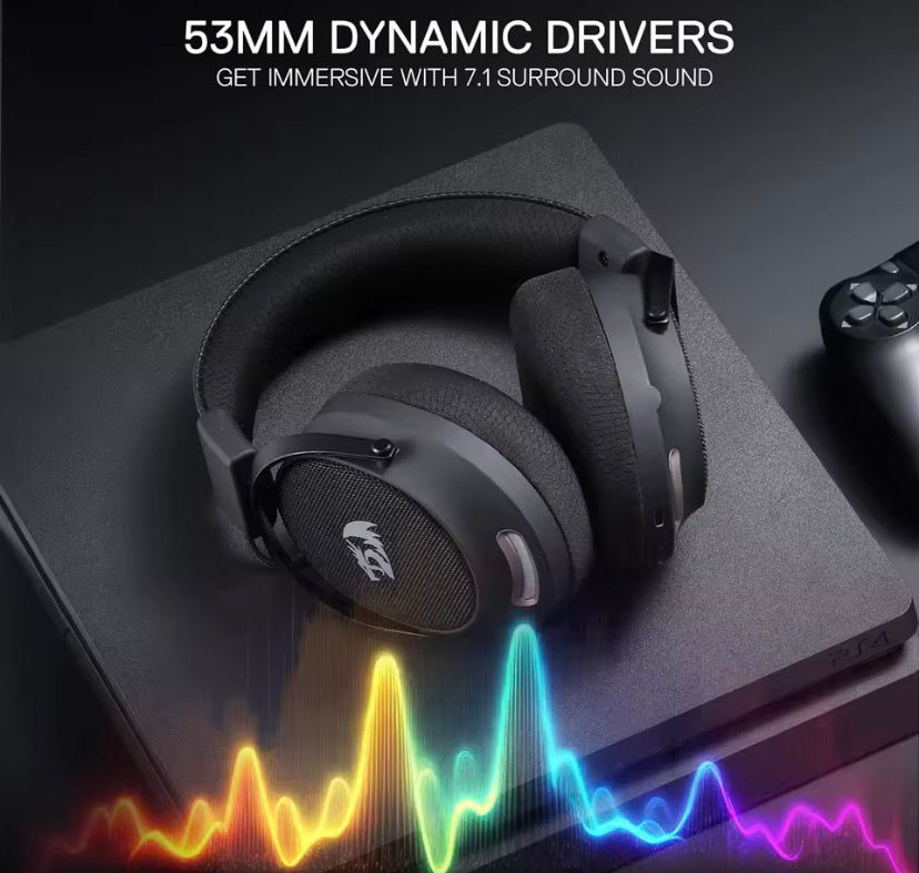 Thumbnail: Redragon H858 Gaming Headset, 2.4GHz/BT/Wired, Gray