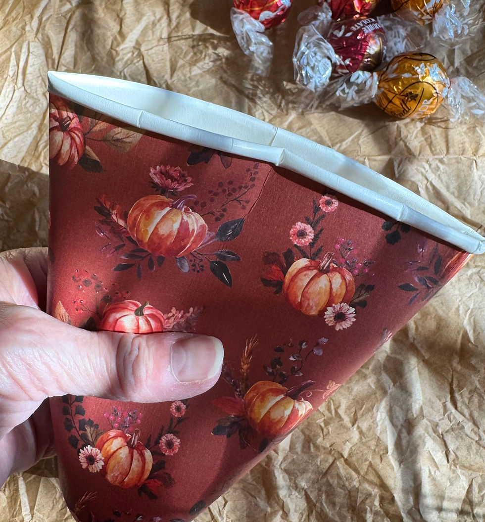 Squeeze the top of your cup together.