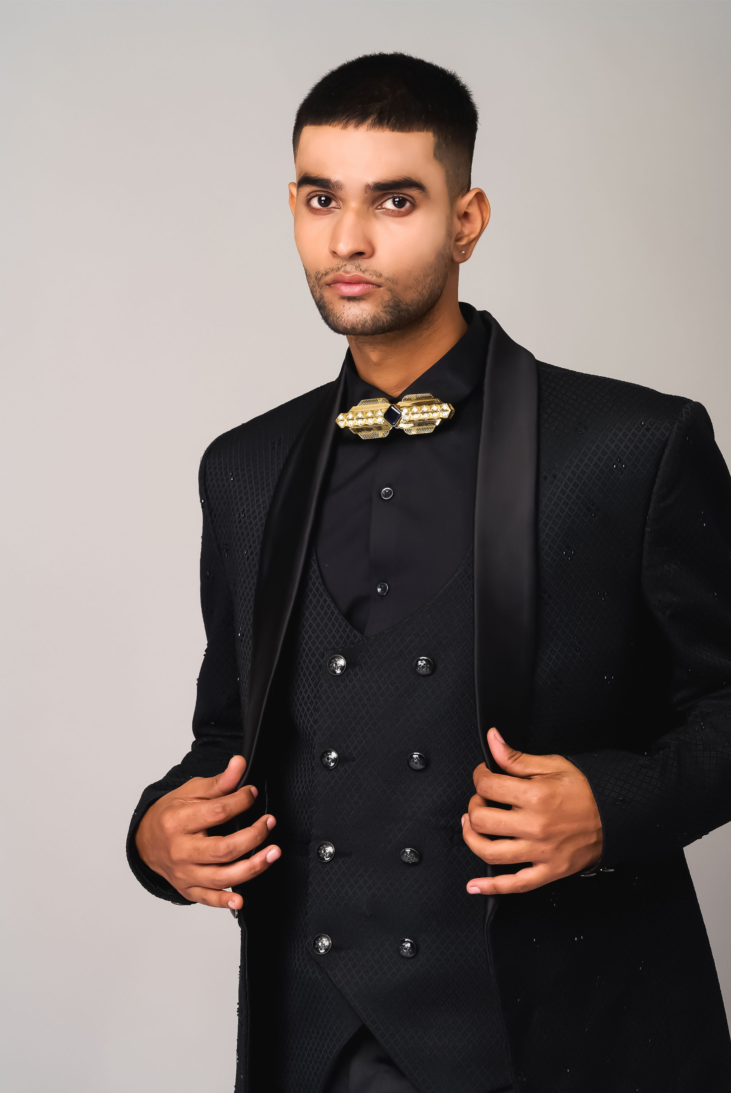 Celestia -Metal and Stone Bow tie