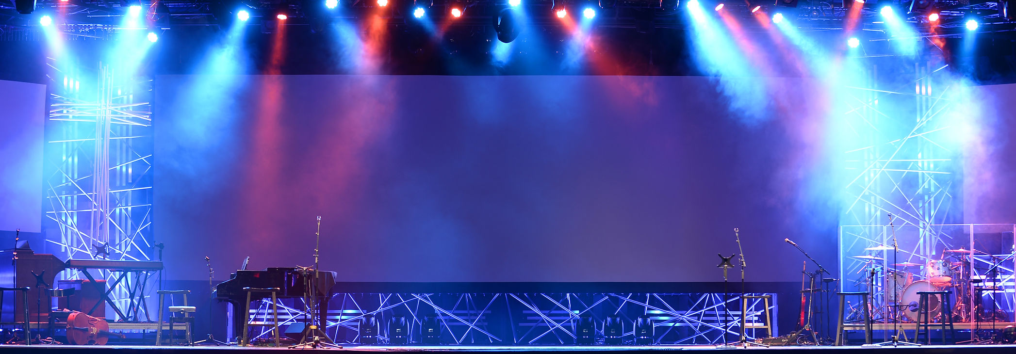 Stage lights before concert with musical