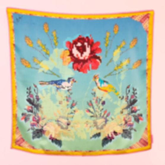 Tatiana's Birds & Blue Sky - Storytelling Scarf