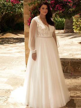 Chiffonbrautkleid mit Ärmel
