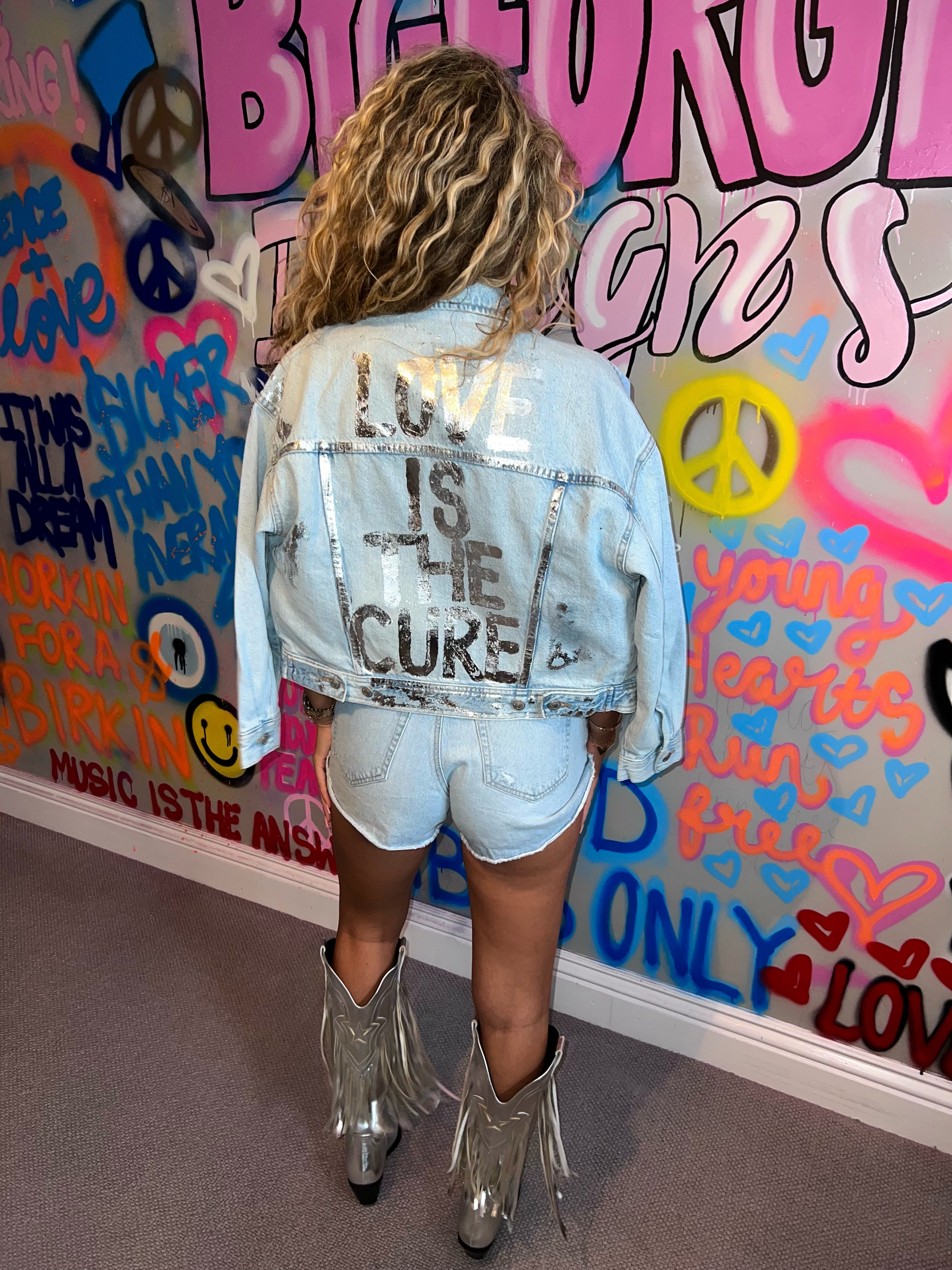 Design your own metallic denim jacket
