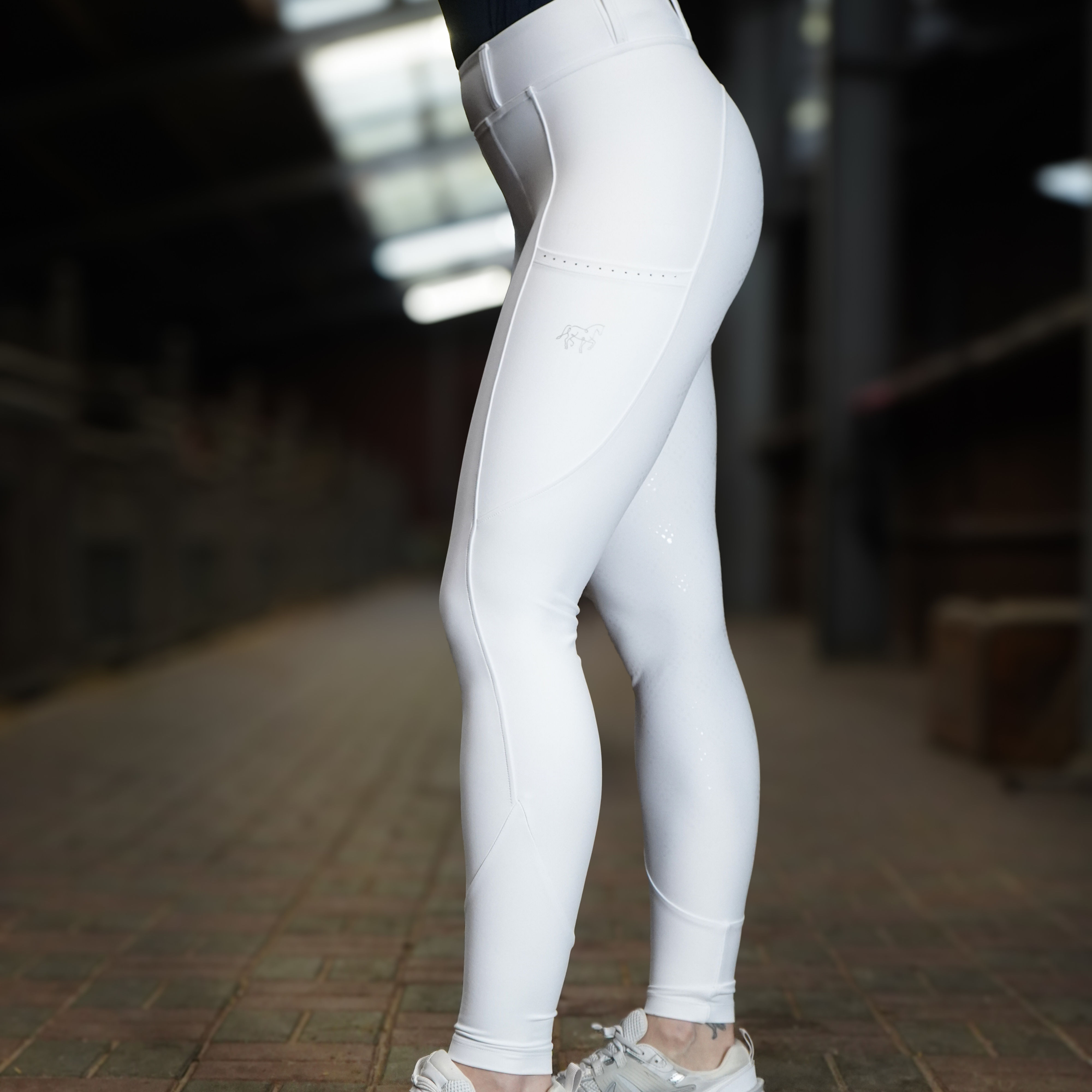 Reitleggings "Competition Glam" | Weiß Glitzer | Blickdicht