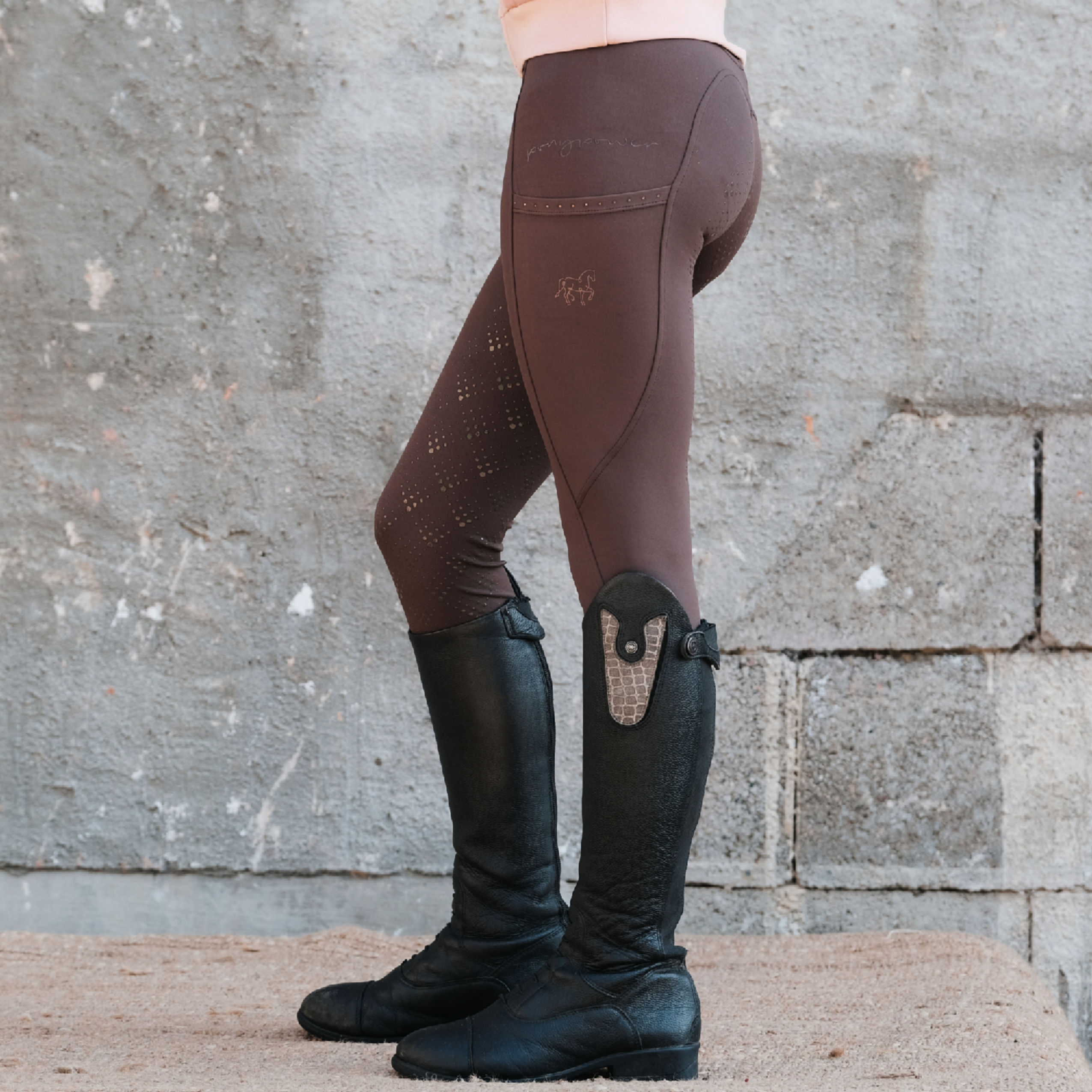 KIDS: MOCCA GLAM | Full Grip Reitleggings | mit Strass