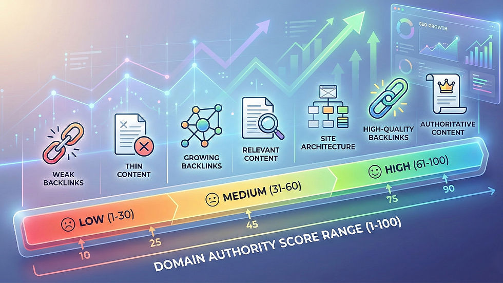 Domain Authority Score Range Illustration