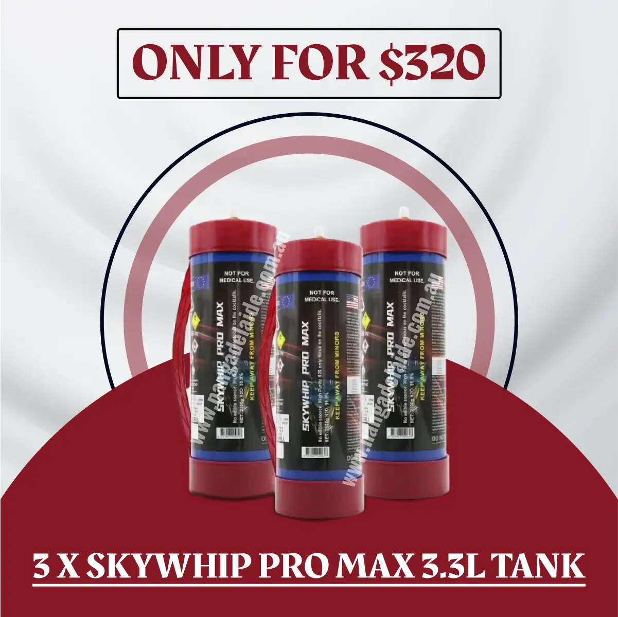 3 x Skywhip Pro Max 3.3L tank