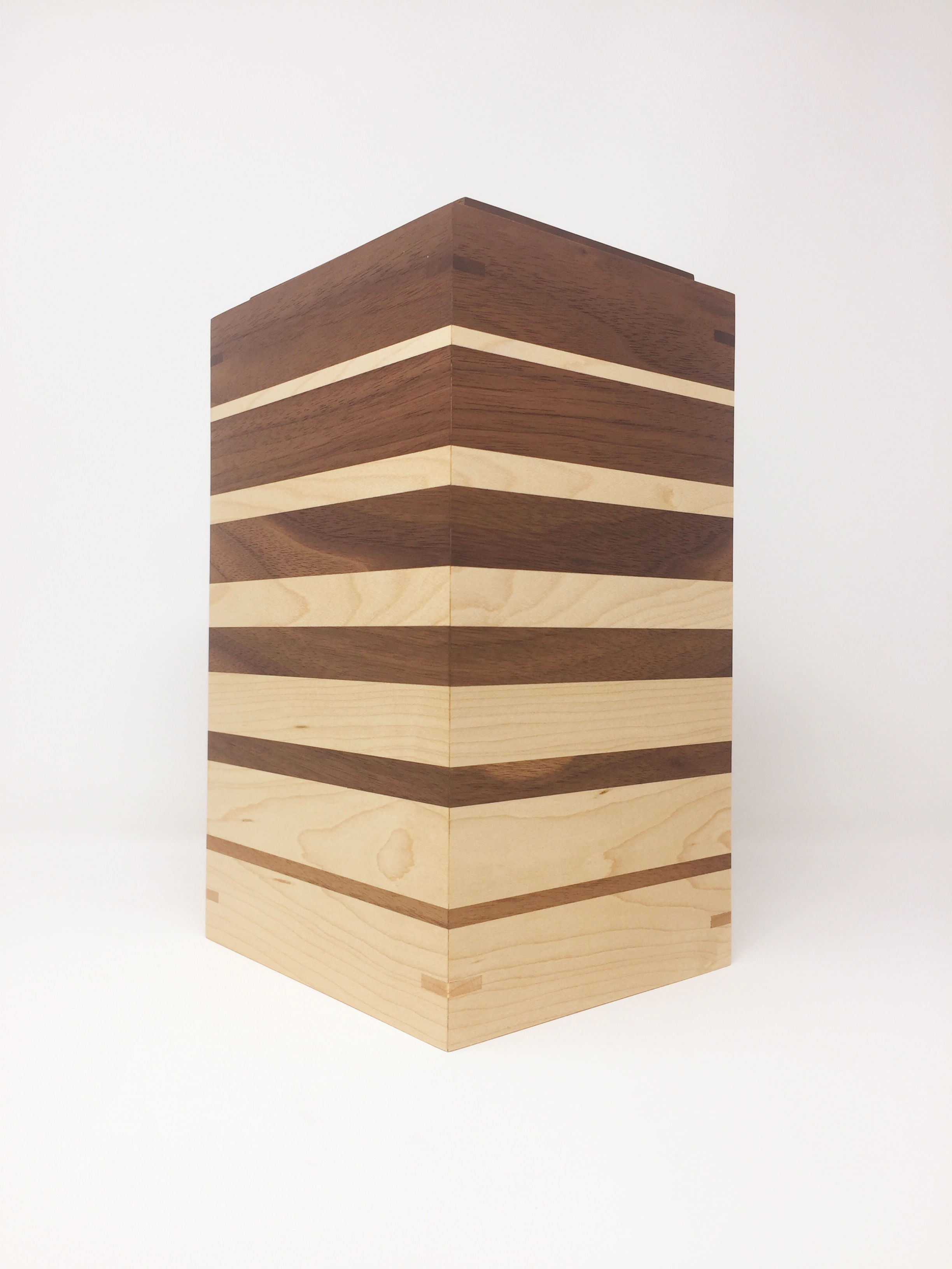 Black walnut and maple urn