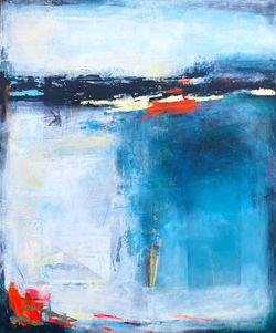 Blue morning, akryl na płótnie, 120x100 cm, 2023