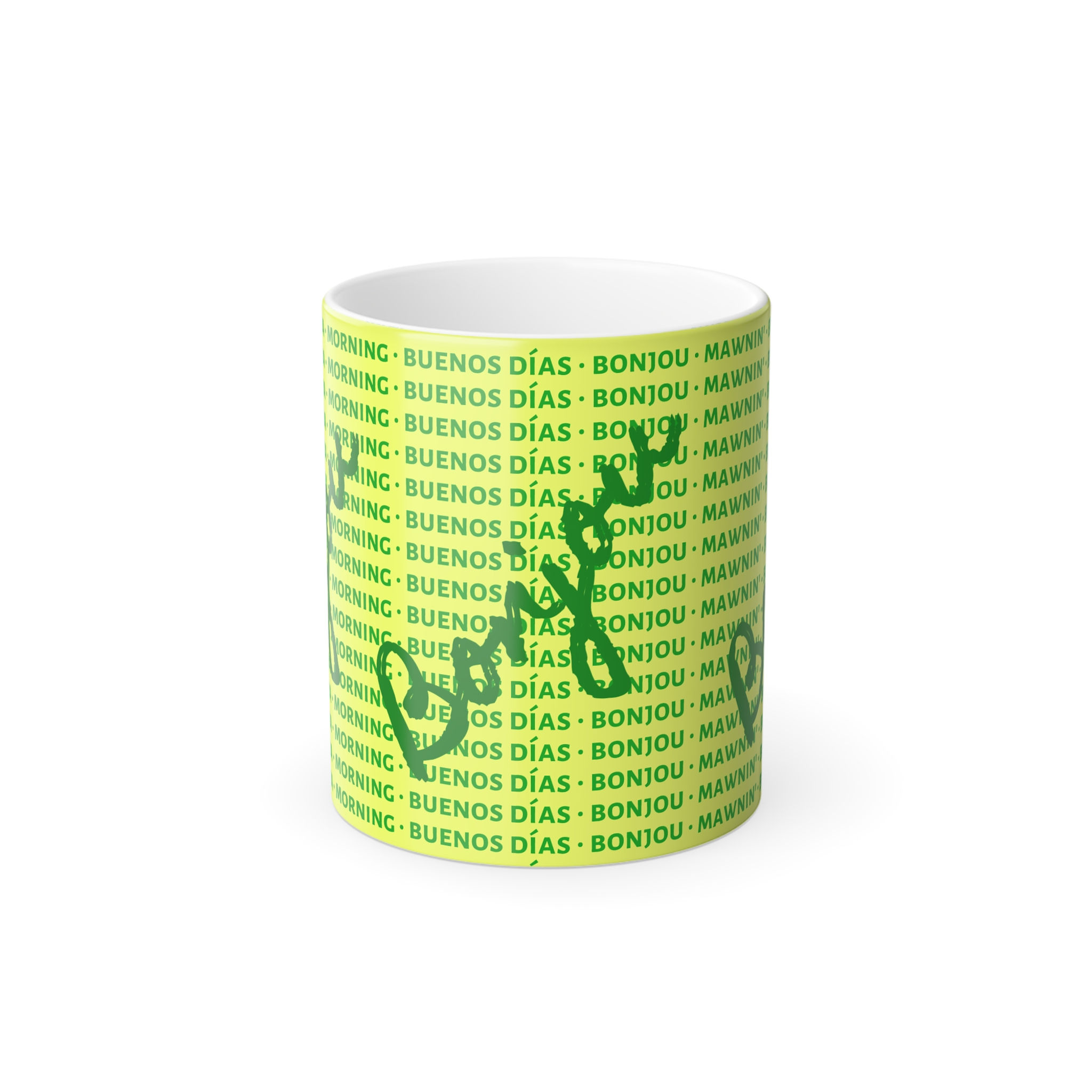 Creole Caribbean Greetings Mug | Heat-Activated (Green)