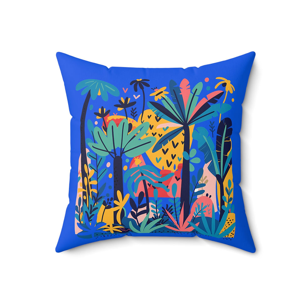 Tropical Palm Floral Throw Pillow – Coastal Accent for Home Decor"