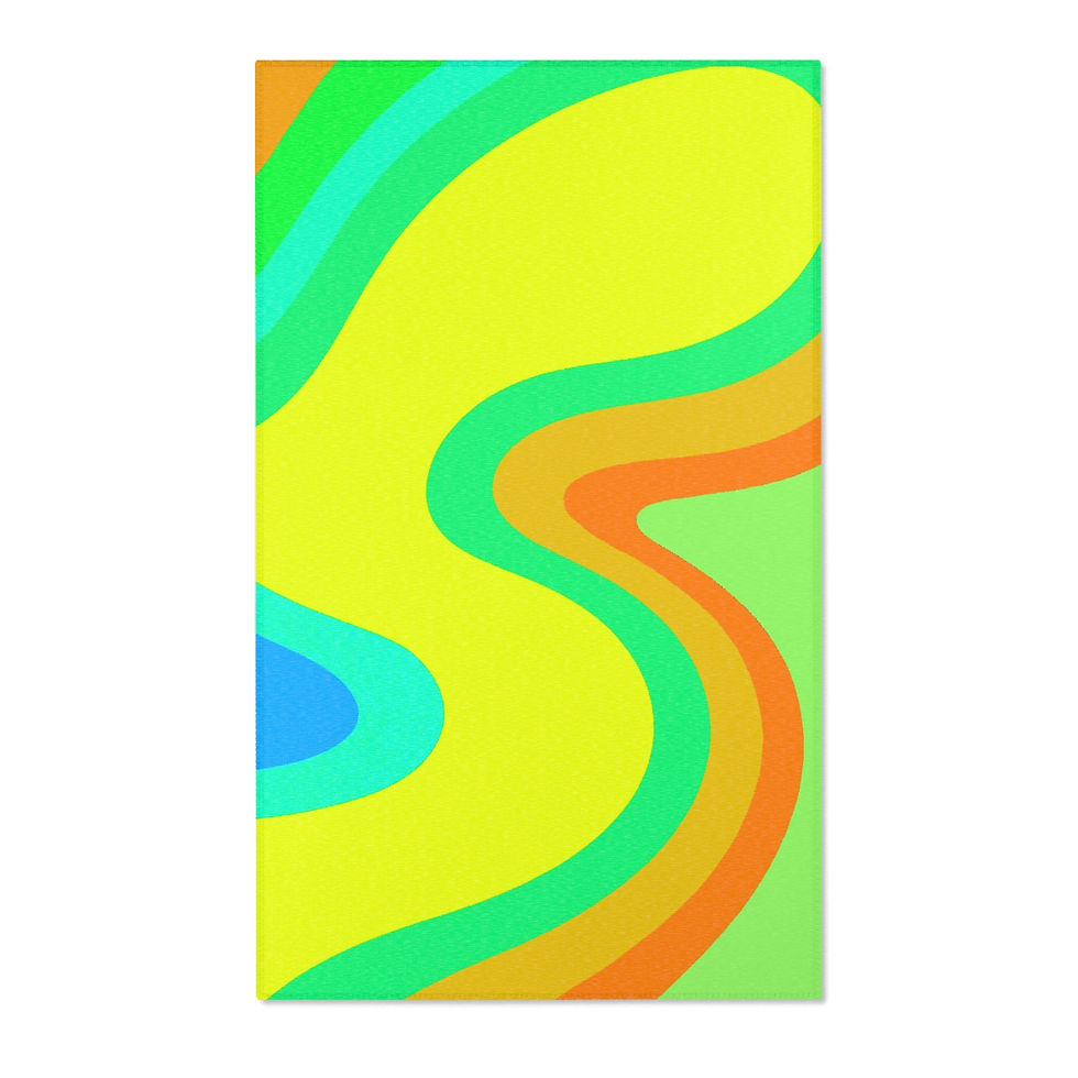 Thumbnail: Tropical Reef Rug – Bold Wave Statement Area Rug, Color-Forward Home Decor