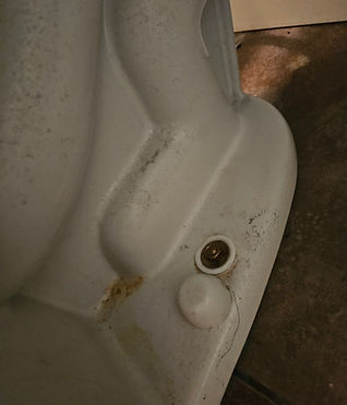 Bottom of the toilet, before