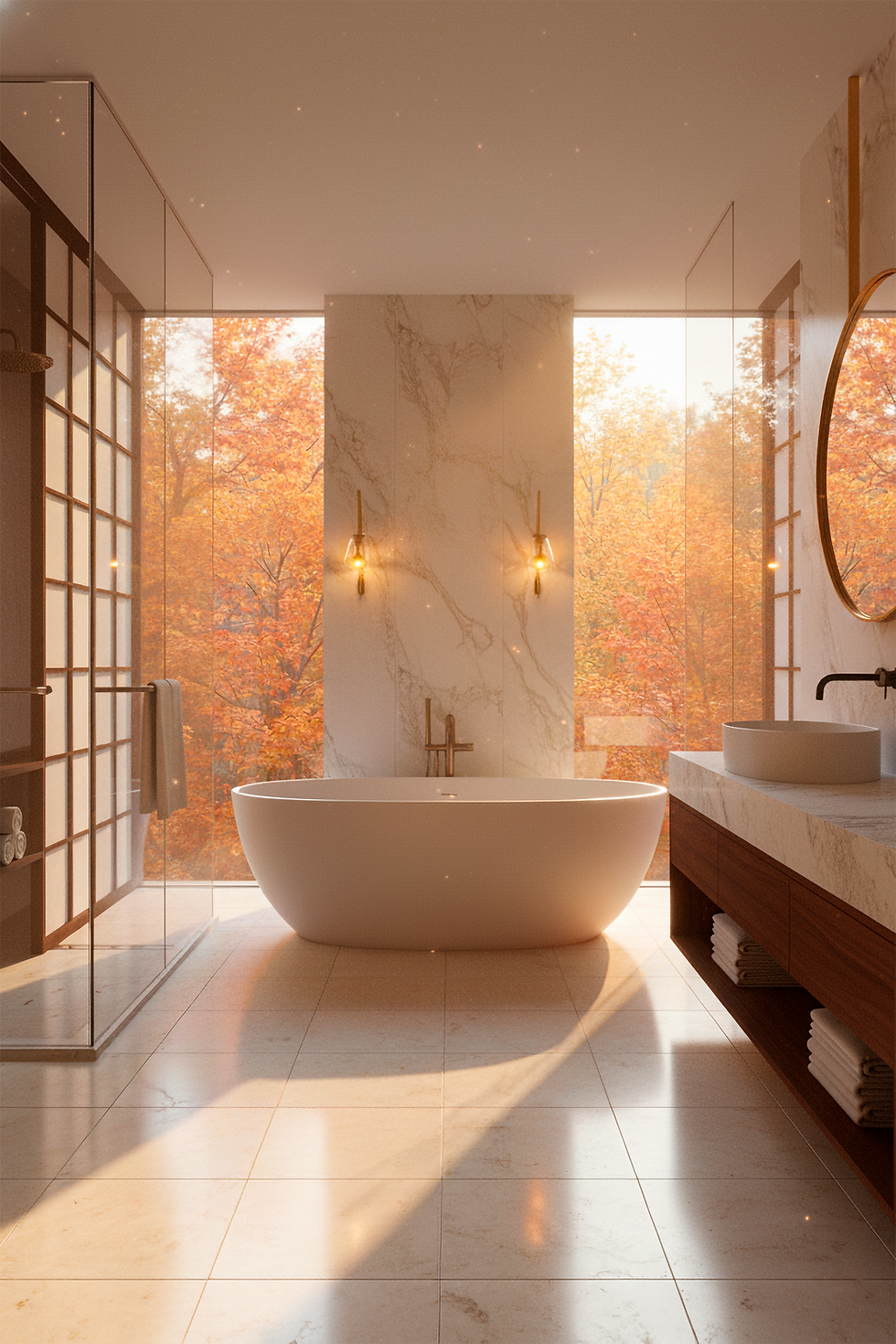 Miniatura: Banheiro com luminária de parede Tatá