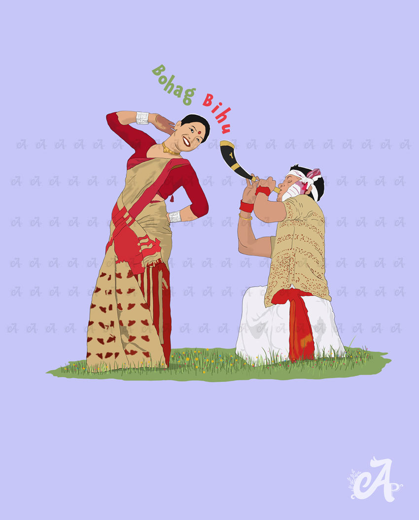 Thumbnail: Bihu Dance Graphic Printed unisex T-Shirt