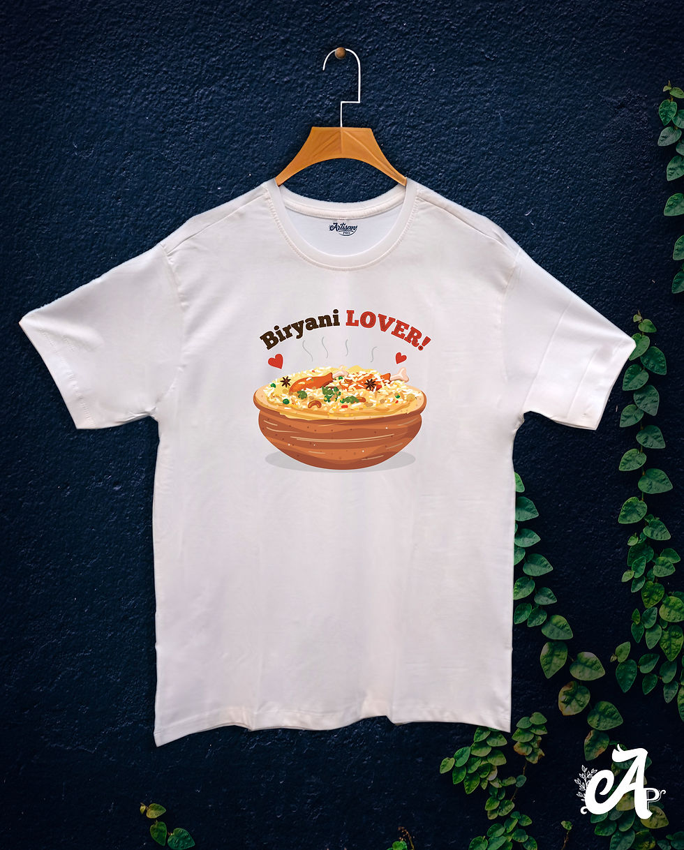 Thumbnail: Biryani Lover Graphic Printed unisex T-Shirt