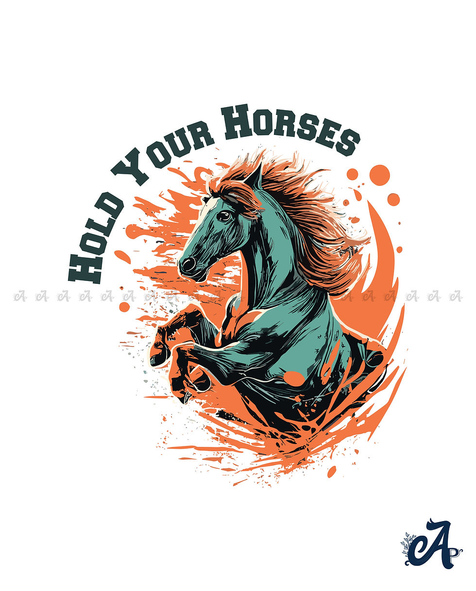 Thumbnail: Hold Your Horse Graphic Printed unisex T-Shirt