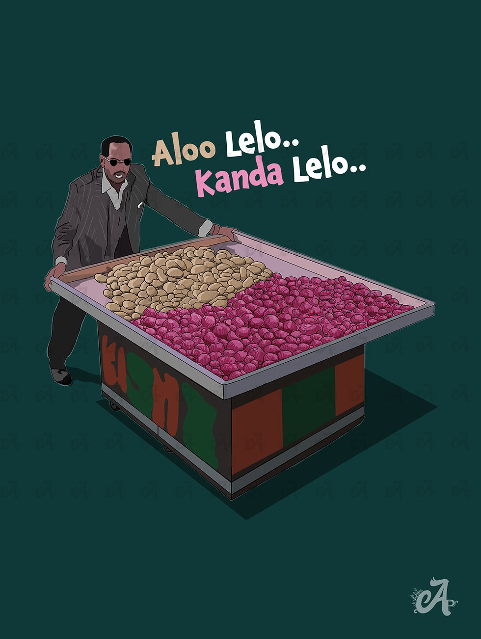 Thumbnail: Aloo Lelo Kanda Lelo Bollywood concept Art Graphic Printed unisex T-Shirt